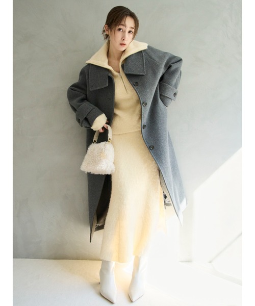 FRAY I.D(フレイアイディー)の「アルパカシャギーハーフジッププルオーバー(ニット/セーター・レディース・イエロー/アイボリー/グレー・F)」の4枚目の写真