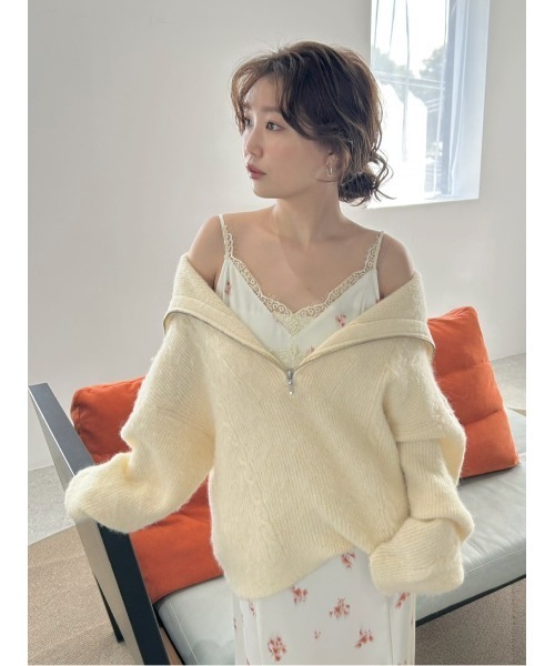 セール】アルパカシャギーハーフジッププルオーバー（ニット/セーター