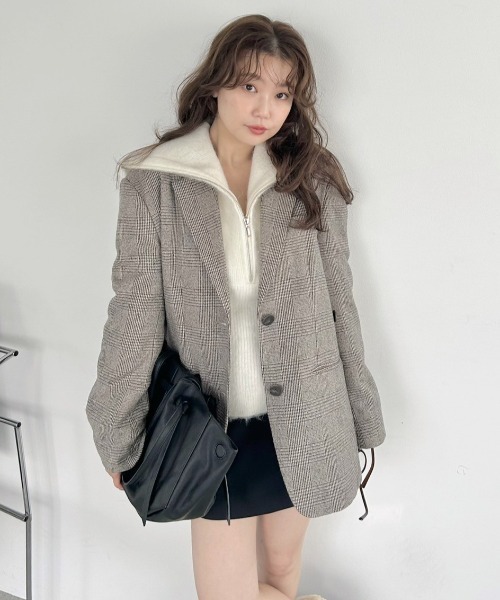 セール】アルパカシャギーハーフジッププルオーバー（ニット/セーター