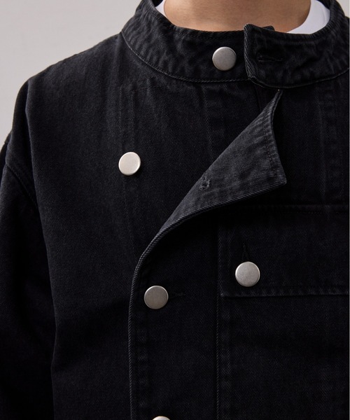 THE CLE(ザクレ)の「CHEF DENIM JACKET / シェフデニムジャケット【デニム】【シェフ】 デニムジャケット アウター メンズ(デニムジャケット・メンズ・ブラック・1/2)」の3枚目の写真