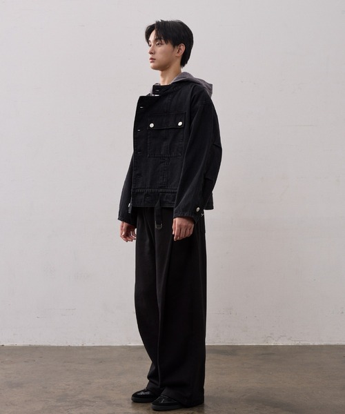 THE CLE(ザクレ)の「CHEF DENIM JACKET / シェフデニムジャケット【デニム】【シェフ】 デニムジャケット アウター メンズ(デニムジャケット・メンズ・ブラック・1/2)」の7枚目の写真