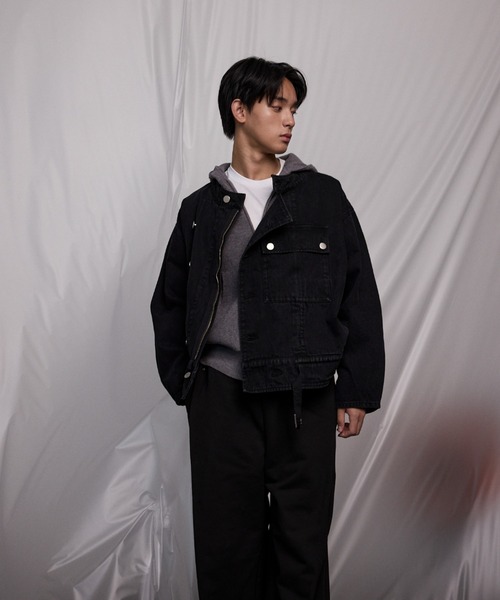 THE CLE(ザクレ)の「CHEF DENIM JACKET / シェフデニムジャケット【デニム】【シェフ】 デニムジャケット アウター メンズ(デニムジャケット・メンズ・ブラック・1/2)」の10枚目の写真