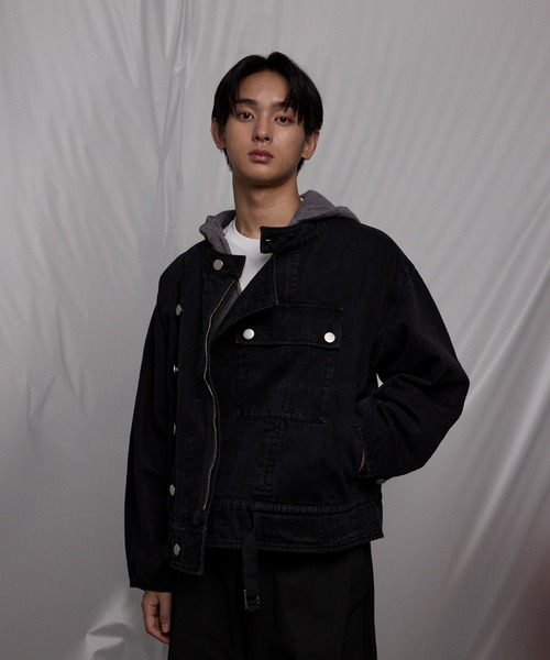 THE CLE(ザクレ)の「CHEF DENIM JACKET / シェフデニムジャケット【デニム】【シェフ】 デニムジャケット アウター メンズ(デニムジャケット・メンズ・ブラック・1/2)」の11枚目の写真