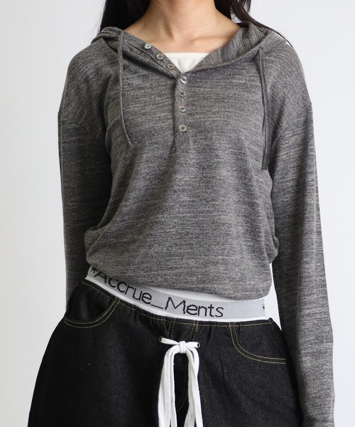 Vini(ヴィニ)の「ユニセックスプルオーバーパーカー(Tシャツ/カットソー・レディース・グレー/ラベンダー・MEDIUM)」の2枚目の写真