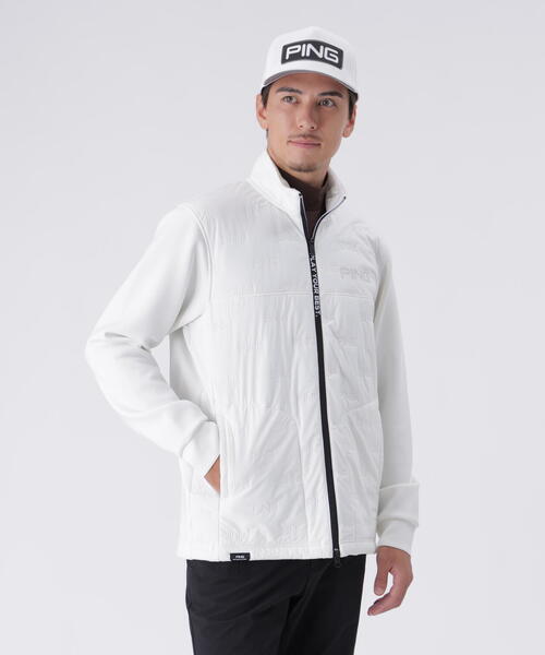 【ホワイト】全方向ストレッチ ピンソニックキルト/ダンボール ハイブリットブルゾン <PERFORMANCE> (MENS) PING APPAREL】全方向ストレッチ ピンソニックキルト/ダンボール
