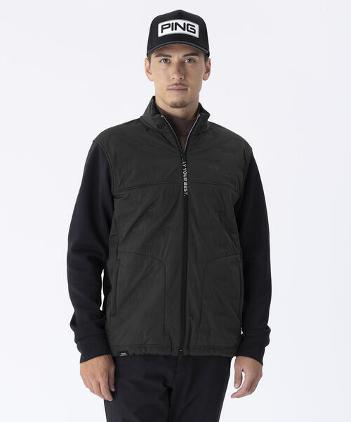 【ホワイト】全方向ストレッチ ピンソニックキルト/ダンボール ハイブリットブルゾン <PERFORMANCE> (MENS) PING APPAREL】全方向ストレッチ ピンソニックキルト/ダンボール