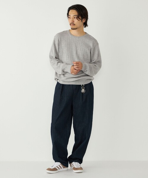 SHIPS Colors:〈洗濯機可能〉コットン カシミヤ ケーブル ニット