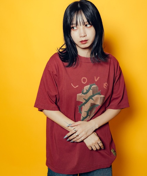 Subciety(サブサエティ)の「【WOMEN】Thorn cross tee(Tシャツ/カットソー・レディース・バーガンディー/ホワイト/ブラック・FREE)」の15枚目の写真
