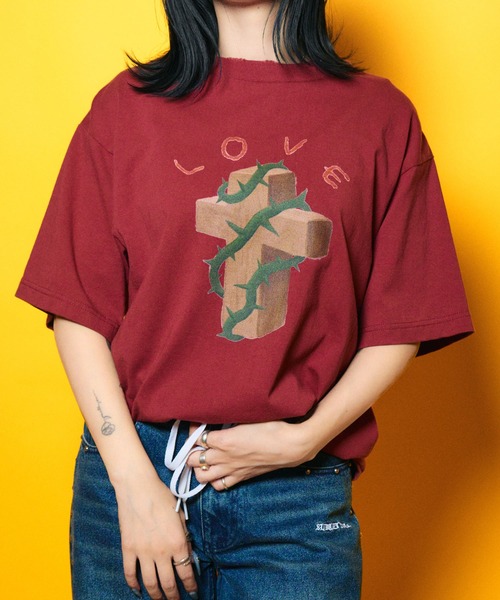 Subciety(サブサエティ)の「【WOMEN】Thorn cross tee(Tシャツ/カットソー・レディース・バーガンディー/ホワイト/ブラック・FREE)」の18枚目の写真