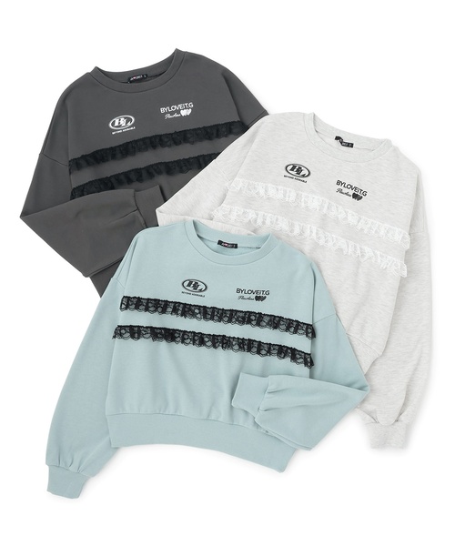 by LOVEiT（バイラビット）の「レースつきプルオーバー（スウェット・キッズ・ブルーグレー/ホワイト系その他/チャコール・160cm/150cm/130cm/120cm/140cm）」の8枚目の写真