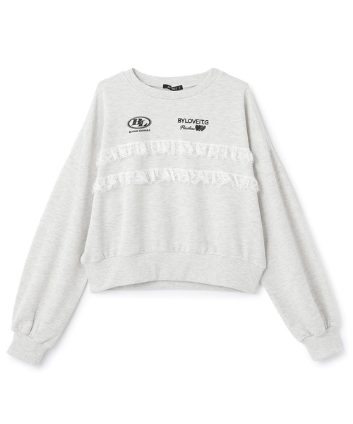 by LOVEiT（バイラビット）の「レースつきプルオーバー（スウェット・キッズ・ブルーグレー/ホワイト系その他/チャコール・160cm/150cm/130cm/120cm/140cm）」の9枚目の写真