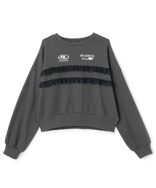 by LOVEiT（バイラビット）の「レースつきプルオーバー（スウェット・キッズ・ブルーグレー/ホワイト系その他/チャコール・160cm/150cm/130cm/120cm/140cm）」の10枚目の写真