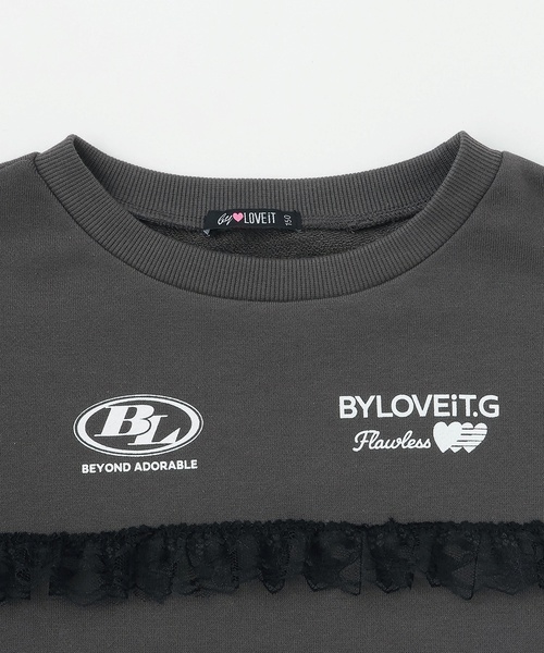 by LOVEiT（バイラビット）の「レースつきプルオーバー（スウェット・キッズ・ブルーグレー/ホワイト系その他/チャコール・160cm/150cm/130cm/120cm/140cm）」の12枚目の写真