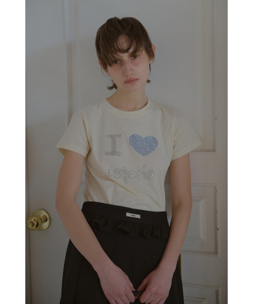 LETERIE(レテリー)の「I LOVE LETERIE T-SHIRT_YELLOW(Tシャツ/カットソー・レディース・イエロー・FREE)」の1枚目の写真
