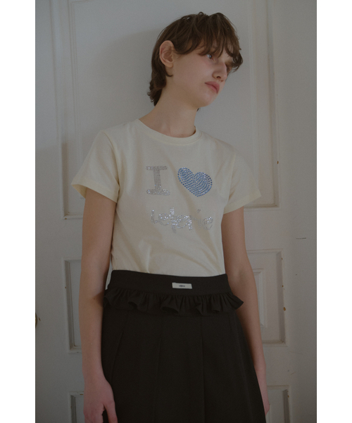 LETERIE(レテリー)の「I LOVE LETERIE T-SHIRT_YELLOW(Tシャツ/カットソー・レディース・イエロー・FREE)」の2枚目の写真