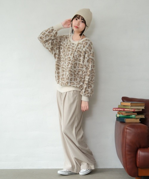 GLOBAL WORK（グローバルワーク）の「デザインシャギーニット/AND YUA ANY/599709（ニット/セーター・キッズ・ライトベージュ/チャコールグレー/ホワイト系その他2/サックスブルー・FREE）」の19枚目の写真