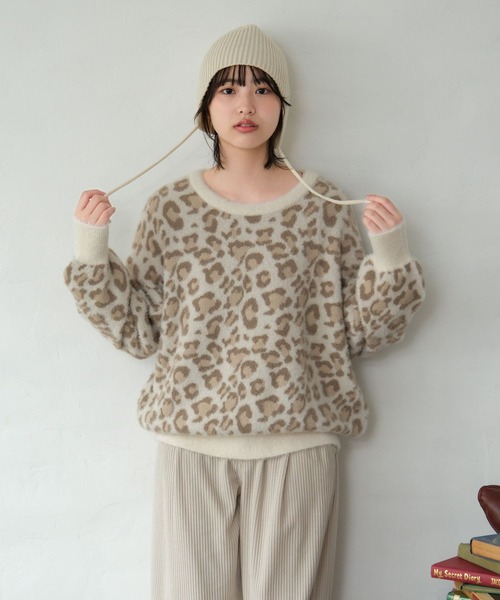 GLOBAL WORK（グローバルワーク）の「デザインシャギーニット/AND YUA ANY/599709（ニット/セーター・キッズ・ライトベージュ/チャコールグレー/ホワイト系その他2/サックスブルー・FREE）」の21枚目の写真