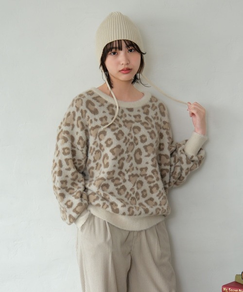 GLOBAL WORK（グローバルワーク）の「デザインシャギーニット/AND YUA ANY/599709（ニット/セーター・キッズ・ライトベージュ/チャコールグレー/ホワイト系その他2/サックスブルー・FREE）」の22枚目の写真