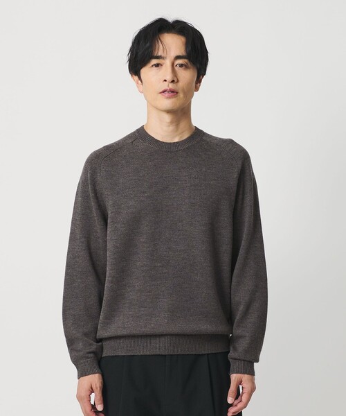 セール】7ゲージ ファイン MRN クルーネック ニット 手洗い可能