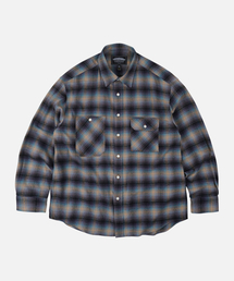 FLANNEL CHECK WORK SHIRT _ MIDNIGHT BLUE