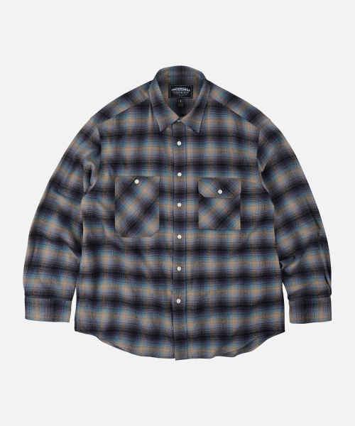 FLANNEL CHECK WORK SHIRT _ MIDNIGHT BLUE