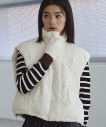 THE GREEN LAB（ザグリーンラボ）の「Semi-overfit string padding vest [ivory]（ダウンベスト）」