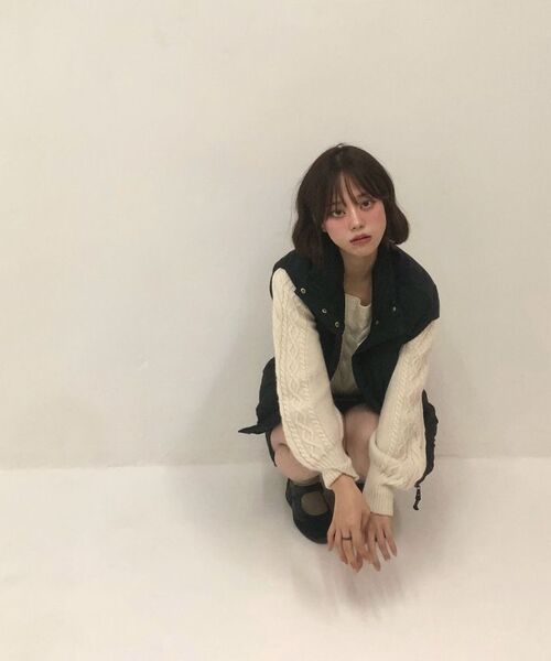THE GREEN LAB（ザグリーンラボ）の「セミオーバーサイズストリングパディングベスト[アイボリー]（ダウンベスト・レディース・その他・FREE）」の10枚目の写真