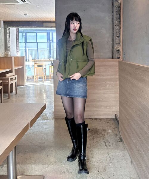THE GREEN LAB（ザグリーンラボ）の「セミオーバーサイズストリングパディングベスト[アイボリー]（ダウンベスト・レディース・その他・FREE）」の11枚目の写真