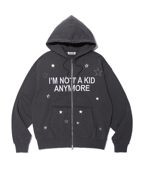 YOUHEE（ユヒ）の「NOT A KID HOOD ZIP-UP CHARCOAL（パーカー・レディース・その他・FREE）」の3枚目の写真