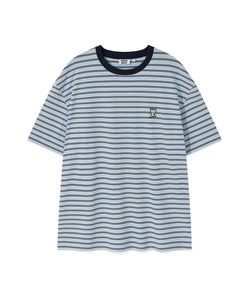 Wacky WiLLy(ワッキーウィリー)の「キキワッペン配色ストライプ半袖Tシャツブルー(Tシャツ/カットソー・レディース・その他・MEDIUM/LARGE/X-LARGE/SMALL)」の2枚目の写真