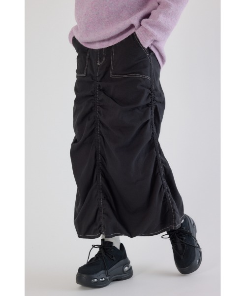 RODEO CROWNS WIDE BOWL（ロデオクラウンズワイドボウル）の「シャーリングマキシスカート（スカート・レディース・ブルー/ブラック/カーキ・FREE）」の10枚目の写真