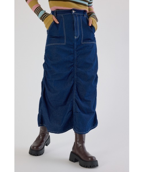 RODEO CROWNS WIDE BOWL（ロデオクラウンズワイドボウル）の「シャーリングマキシスカート（スカート・レディース・ブルー/ブラック/カーキ・FREE）」の15枚目の写真