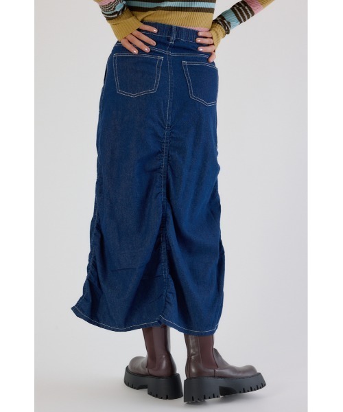 RODEO CROWNS WIDE BOWL（ロデオクラウンズワイドボウル）の「シャーリングマキシスカート（スカート・レディース・ブルー/ブラック/カーキ・FREE）」の18枚目の写真