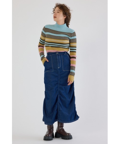 RODEO CROWNS WIDE BOWL（ロデオクラウンズワイドボウル）の「シャーリングマキシスカート（スカート・レディース・ブルー/ブラック/カーキ・FREE）」の19枚目の写真