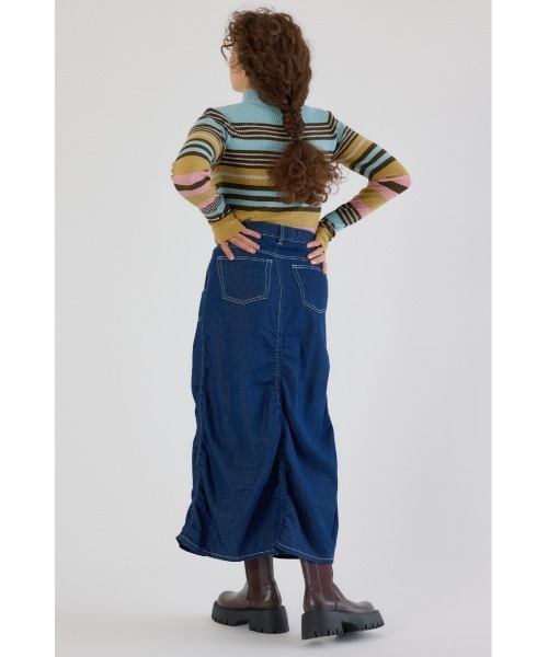 RODEO CROWNS WIDE BOWL（ロデオクラウンズワイドボウル）の「シャーリングマキシスカート（スカート・レディース・ブルー/ブラック/カーキ・FREE）」の21枚目の写真