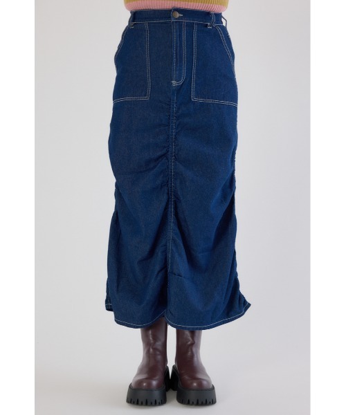 RODEO CROWNS WIDE BOWL（ロデオクラウンズワイドボウル）の「シャーリングマキシスカート（スカート・レディース・ブルー/ブラック/カーキ・FREE）」の22枚目の写真