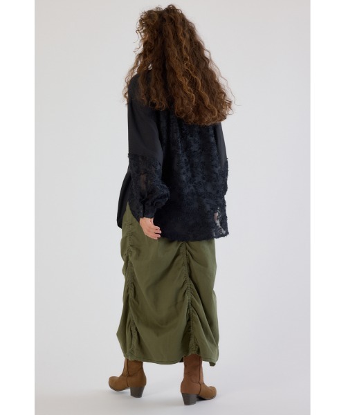 RODEO CROWNS WIDE BOWL（ロデオクラウンズワイドボウル）の「シャーリングマキシスカート（スカート・レディース・ブルー/ブラック/カーキ・FREE）」の8枚目の写真