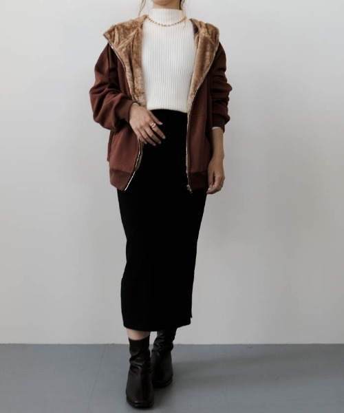 aquagarage（アクアガレージ）の「極暖裏ボアパーカー（パーカー・レディース・ブラック/グレー/ブラウン・FREE）」の6枚目の写真