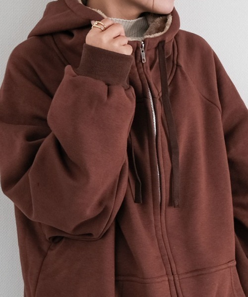 aquagarage（アクアガレージ）の「極暖裏ボアパーカー（パーカー・レディース・ブラック/グレー/ブラウン・FREE）」の8枚目の写真