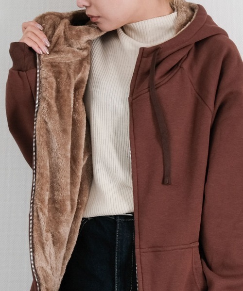 aquagarage（アクアガレージ）の「極暖裏ボアパーカー（パーカー・レディース・ブラック/グレー/ブラウン・FREE）」の9枚目の写真