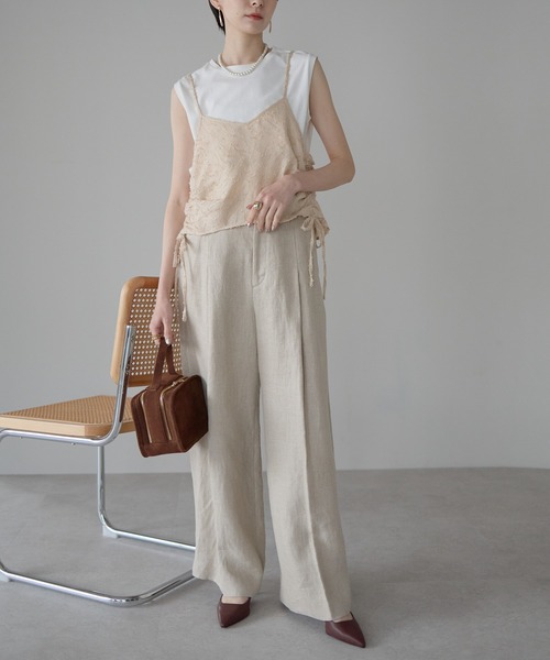 each（イーチ）の「サイドドロストキャミビスチェ（その他トップス・レディース・オフホワイト/ブラック/ベージュ・FREE）」の20枚目の写真