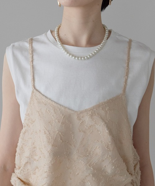 each（イーチ）の「サイドドロストキャミビスチェ（その他トップス・レディース・オフホワイト/ブラック/ベージュ・FREE）」の5枚目の写真