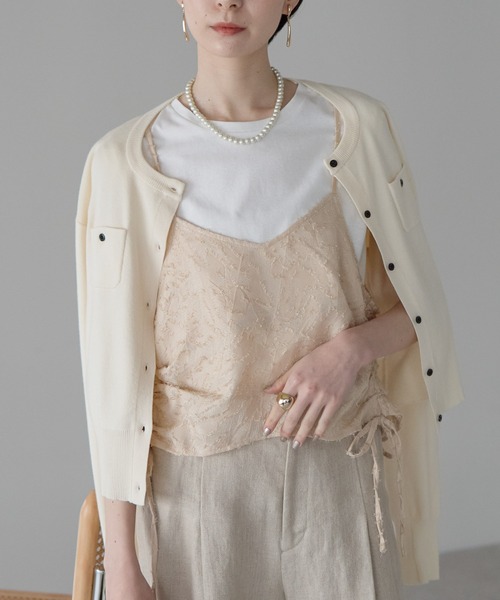 each（イーチ）の「サイドドロストキャミビスチェ（その他トップス・レディース・オフホワイト/ブラック/ベージュ・FREE）」の13枚目の写真