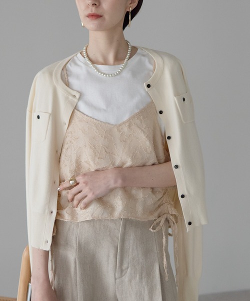 each（イーチ）の「サイドドロストキャミビスチェ（その他トップス・レディース・オフホワイト/ブラック/ベージュ・FREE）」の14枚目の写真