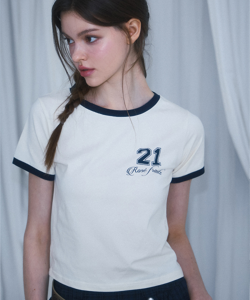 ROSEFRANTZ（ロゼフランツ）の「No.21 Ringer T-shirt [Cream]（Tシャツ/カットソー・レディース・Cream・OS）」の2枚目の写真