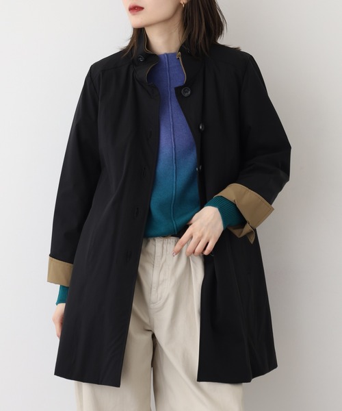 BRODIAEA(ブローディア)の「BRODIAEA ライナー付き配色コート(ステンカラーコート・レディース・ローズ/ブラック/ベージュ・40)」の1枚目の写真