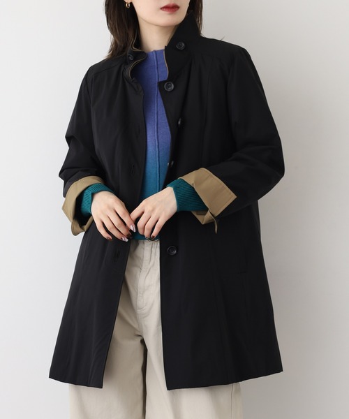 BRODIAEA(ブローディア)の「BRODIAEA ライナー付き配色コート(ステンカラーコート・レディース・ローズ/ブラック/ベージュ・40)」の13枚目の写真