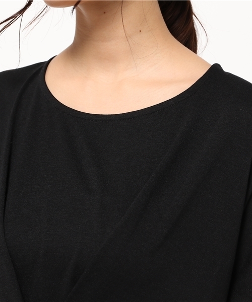 OUTLET（アウトレット）の「【Discoat Petit】布帛切替前リボンP/O（Tシャツ/カットソー・レディース・カーキ/ブラック・FREE）」の7枚目の写真