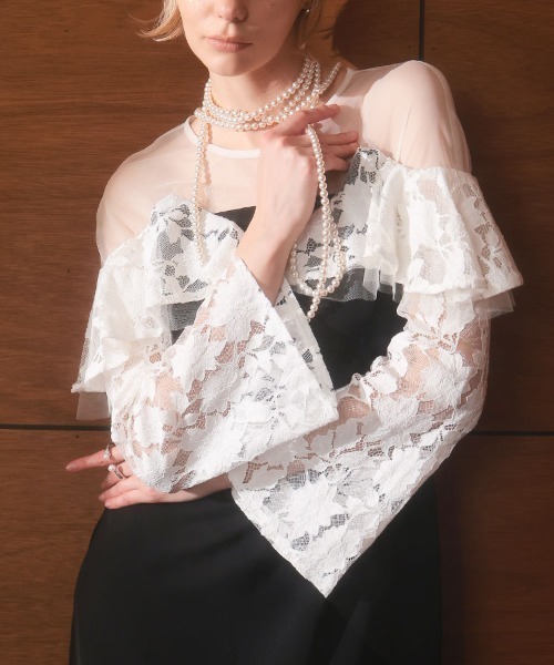 DONOBAN(ドノバン)の「【ANDRESD】lace raffle dress 結婚式 パーティードレス オケージョンドレス お呼ばれ 二次会 成人式 同窓会(ドレス・レディース・ベージュ/ブラック/グレー・S/M/L)」の7枚目の写真