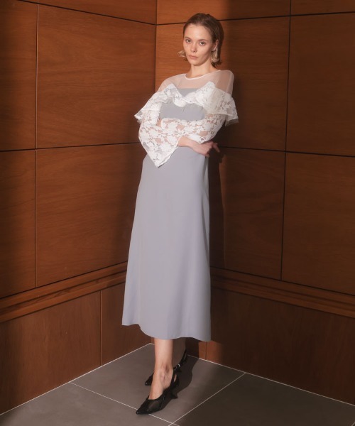 DONOBAN(ドノバン)の「【ANDRESD】lace raffle dress 結婚式 パーティードレス オケージョンドレス お呼ばれ 二次会 成人式 同窓会(ドレス・レディース・ベージュ/ブラック/グレー・S/M/L)」の14枚目の写真